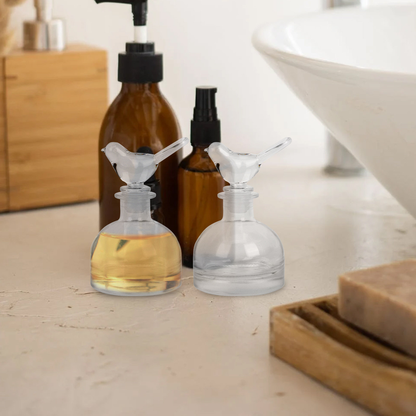 2Pcs Glass Perfume Bottles Cle - đánh giá và giá Fragrance In Home