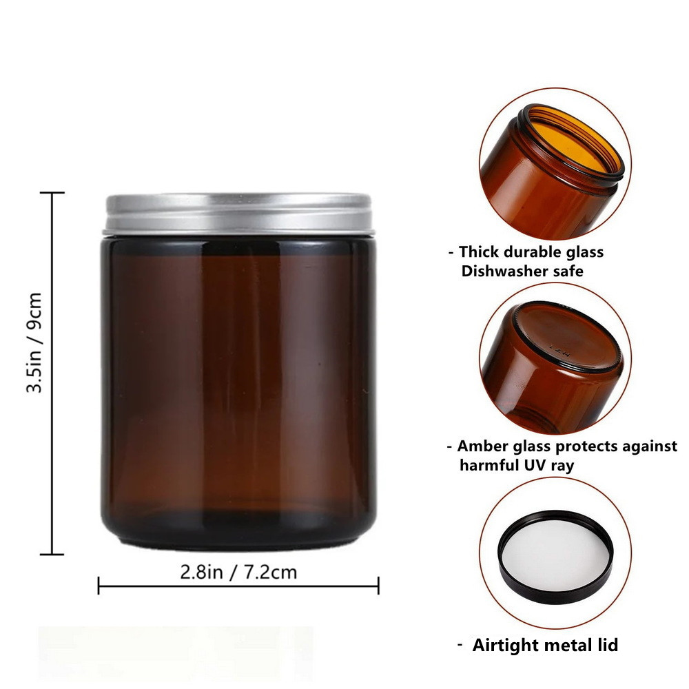 2pcs 8 Oz Empty Candle Jar Rou - đánh giá và giá Amber Jar Candle