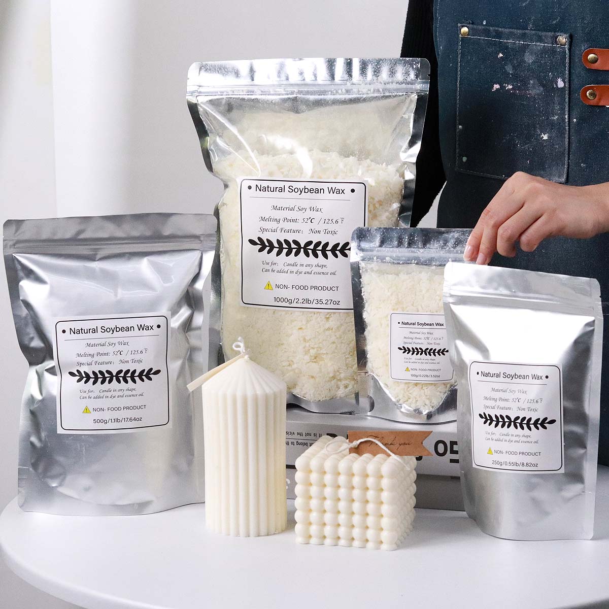 500g/1kg Natural Soy Wax Flake - đánh giá và giá Soy Wax Flake
