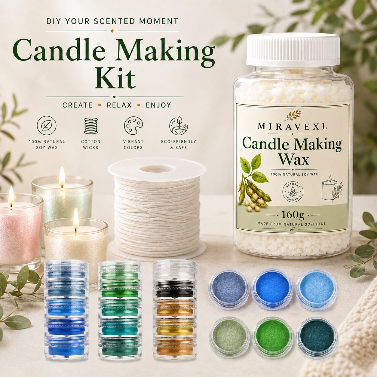 MIRAVEXL Soy Candle Wax 160g o - đánh giá và giá Soy Wax Flake