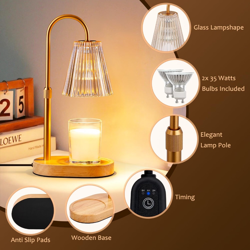 Adjustable Candle Warmer Lamp  - đánh giá và giá Amber Jar Candle