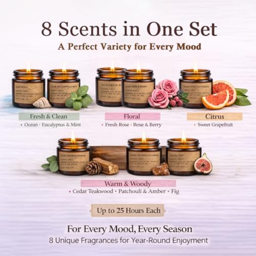 Scented Candles for Home, 8 Pa - đánh giá và giá Amber Jar Candle