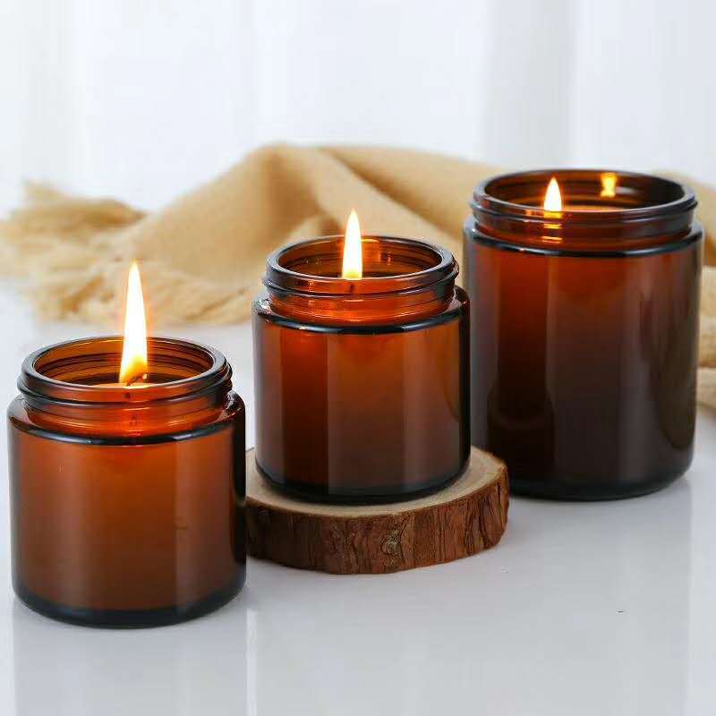 6pc 100/250ml Amber Glass Cand - đánh giá và giá Amber Jar Candle