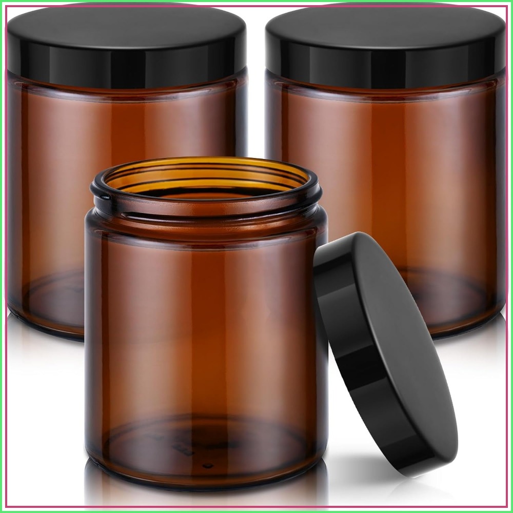 8oz Amber Glass Jars with Lids - đánh giá và giá Amber Jar Candle