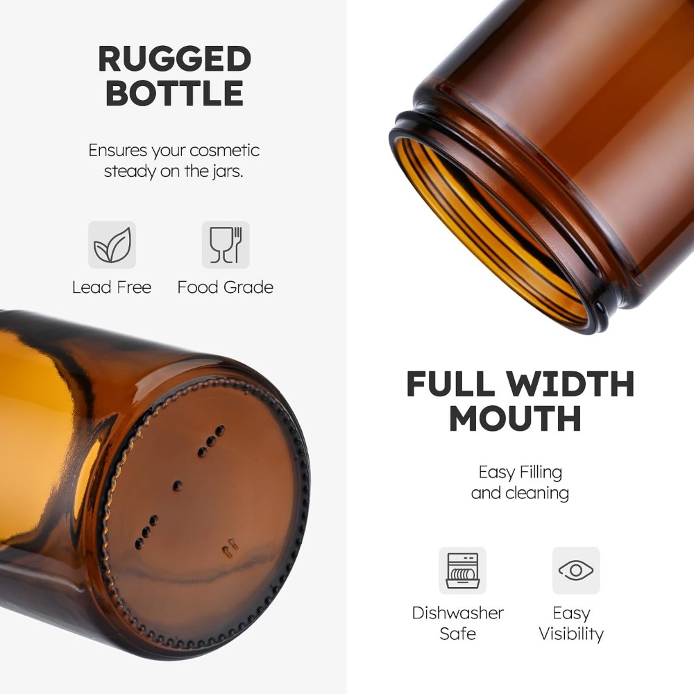 8oz Amber Glass Jars with Lids - đánh giá và giá Amber Jar Candle