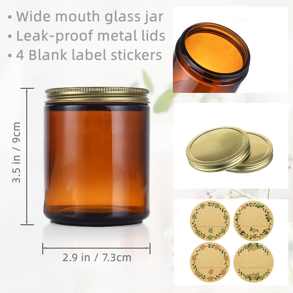 Empty Candle Jars, 8oz Amber G - đánh giá và giá Amber Jar Candle