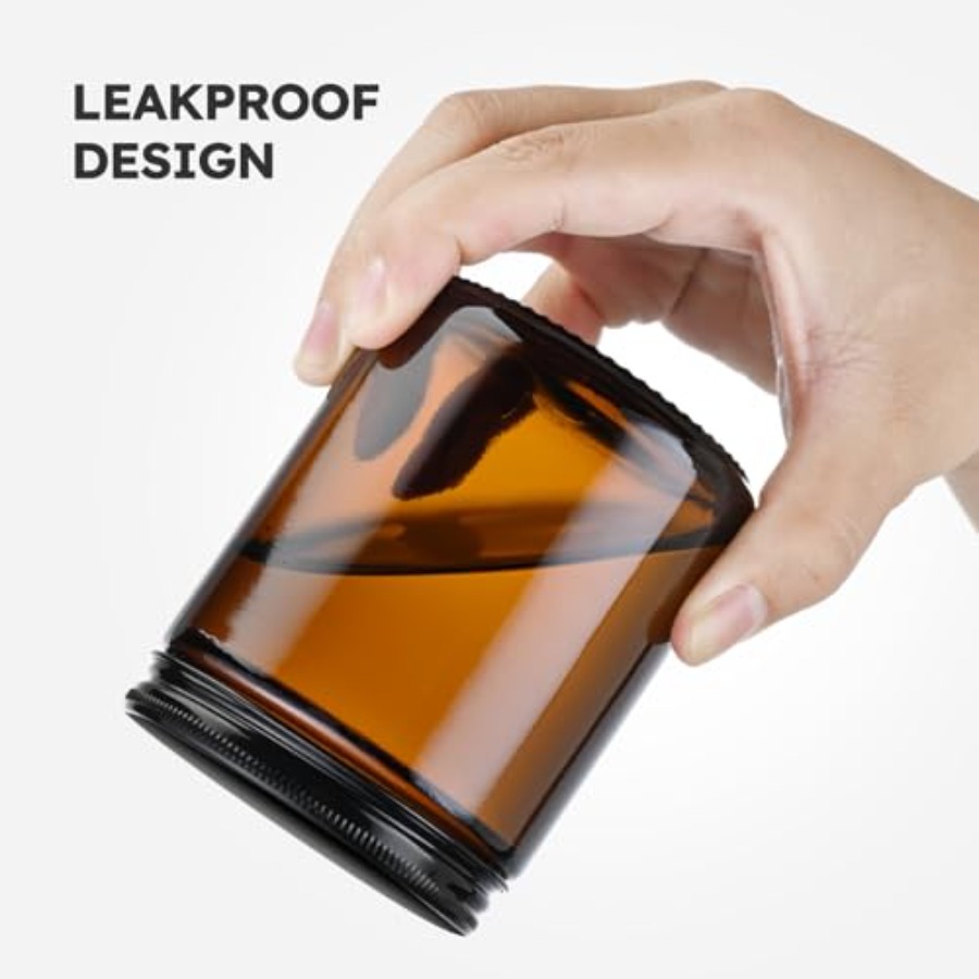 8oz Glass Jars with Lids, 30 P - đánh giá và giá Amber Jar Candle