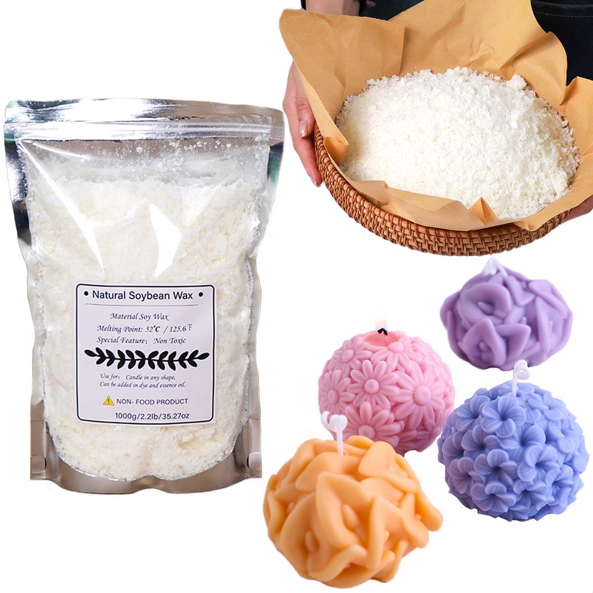 100/250/500/1000g Natural Soy  - đánh giá và giá Soy Wax Flake