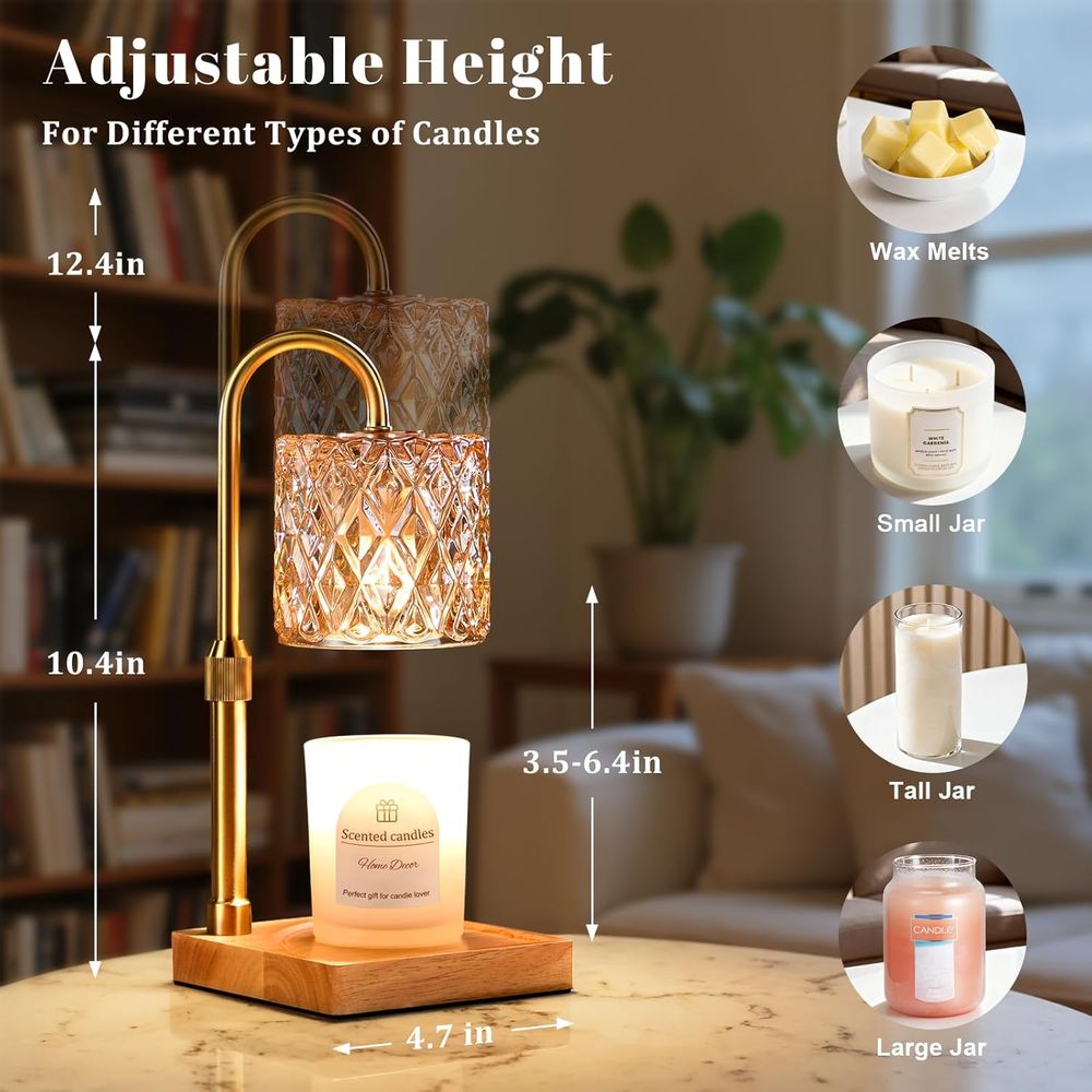 Candle Warmer Lamp with Timer  - đánh giá và giá Amber Jar Candle