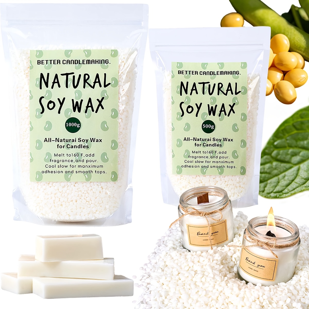 500g/1Kg Natural Soy Wax Parti - đánh giá và giá Soy Wax Flake