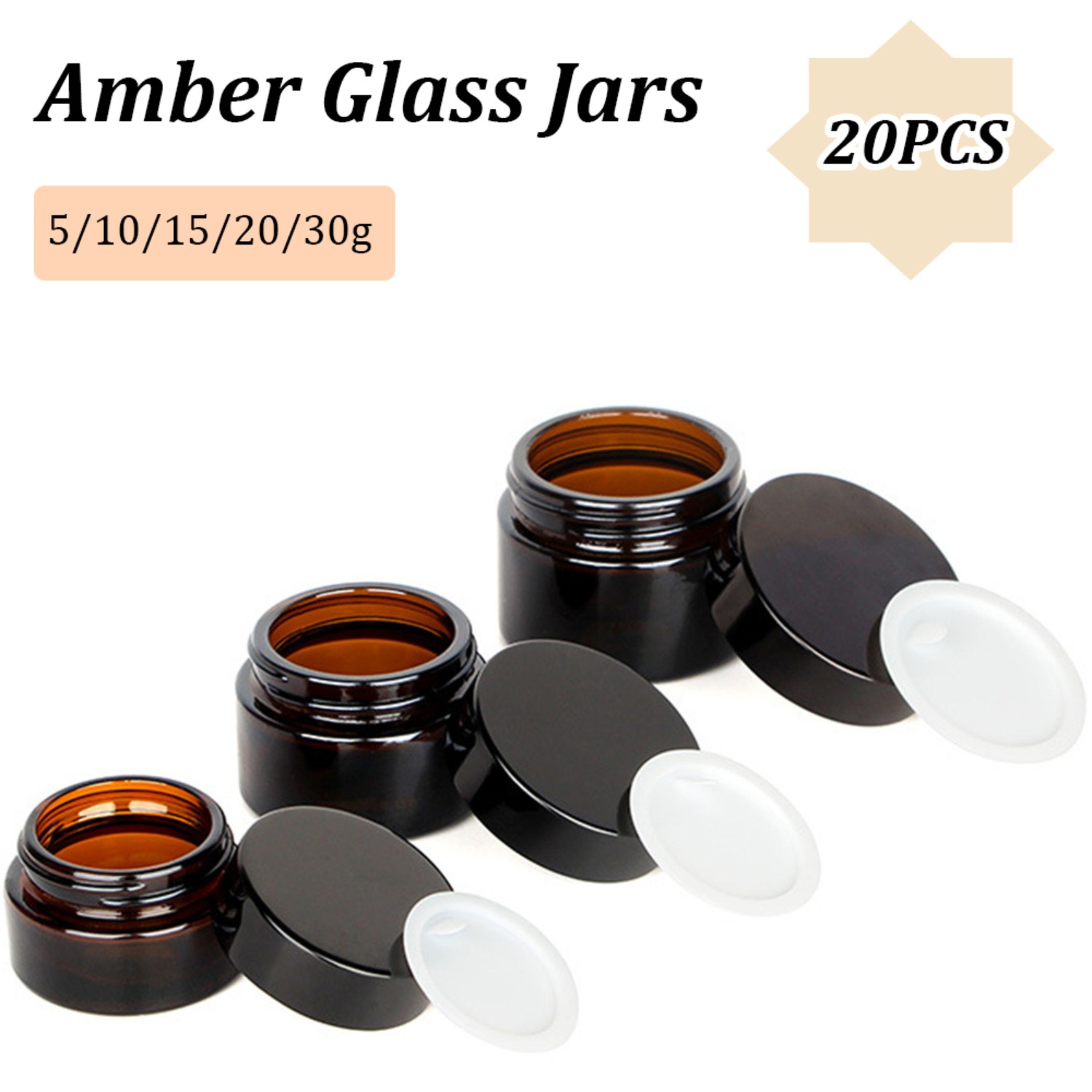 20PCS Small Amber Glass Jars w - đánh giá và giá Amber Jar Candle