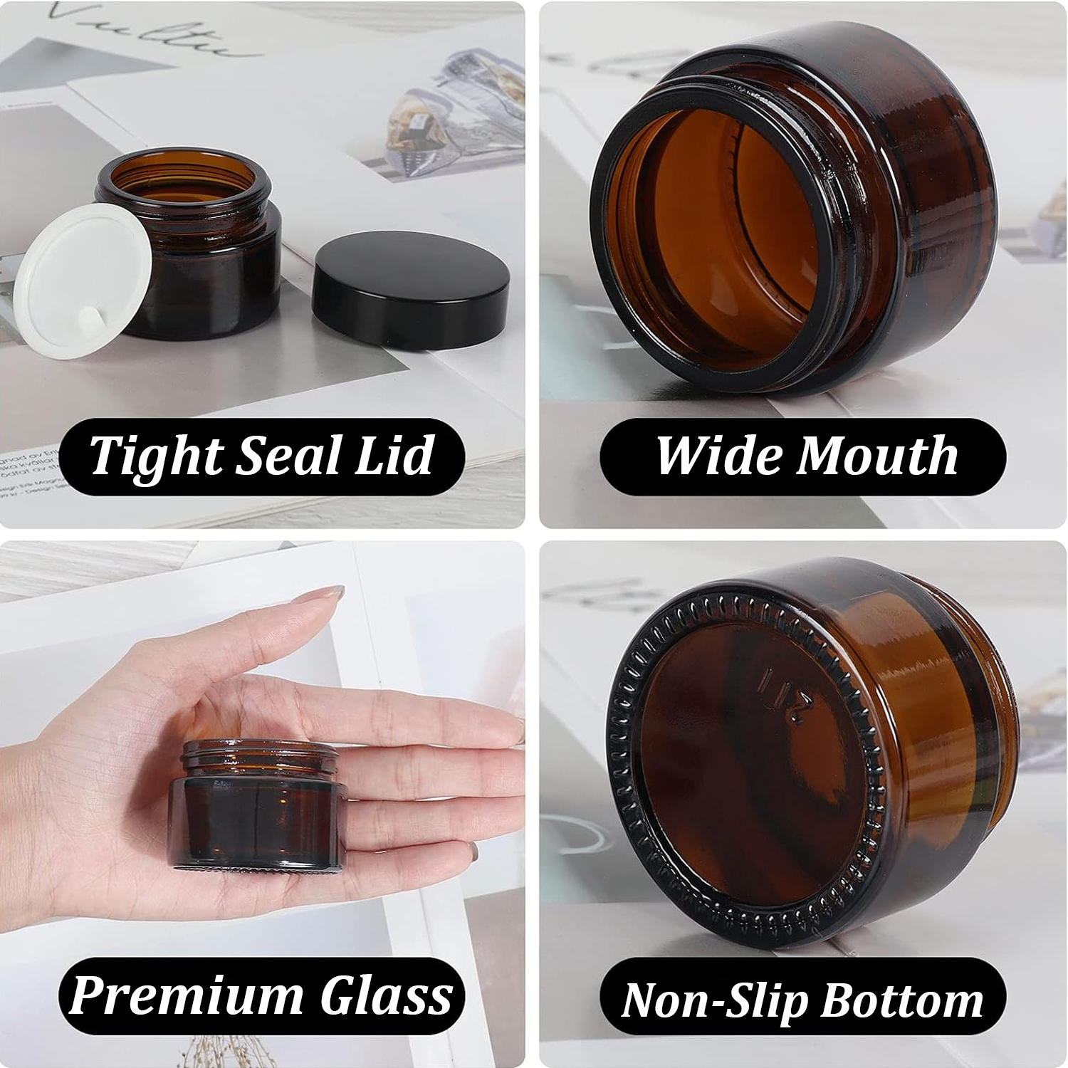 20PCS Small Amber Glass Jars w - đánh giá và giá Amber Jar Candle