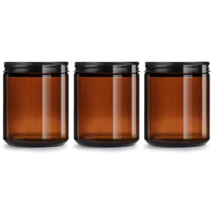 8oz Amber Glass Jars with Lids - đánh giá và giá Amber Jar Candle