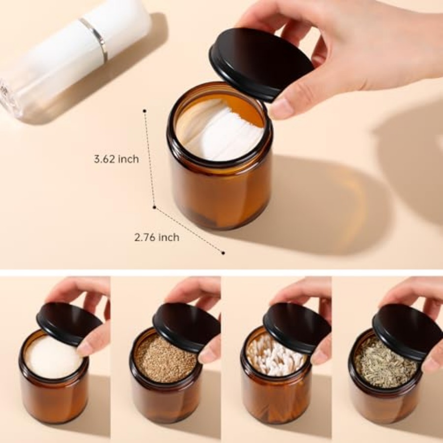 8oz Amber Glass Jars with Lids - đánh giá và giá Amber Jar Candle