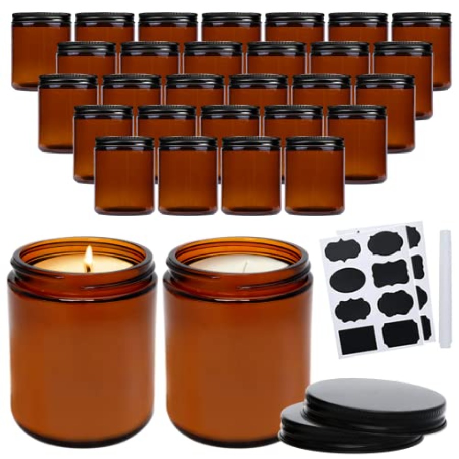 8oz Amber Candle Jars Set of 3 - đánh giá và giá Amber Jar Candle