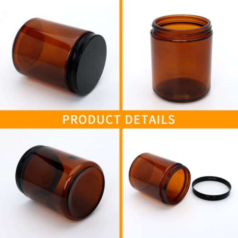 8oz Amber Candle Jars Set of 3 - đánh giá và giá Amber Jar Candle